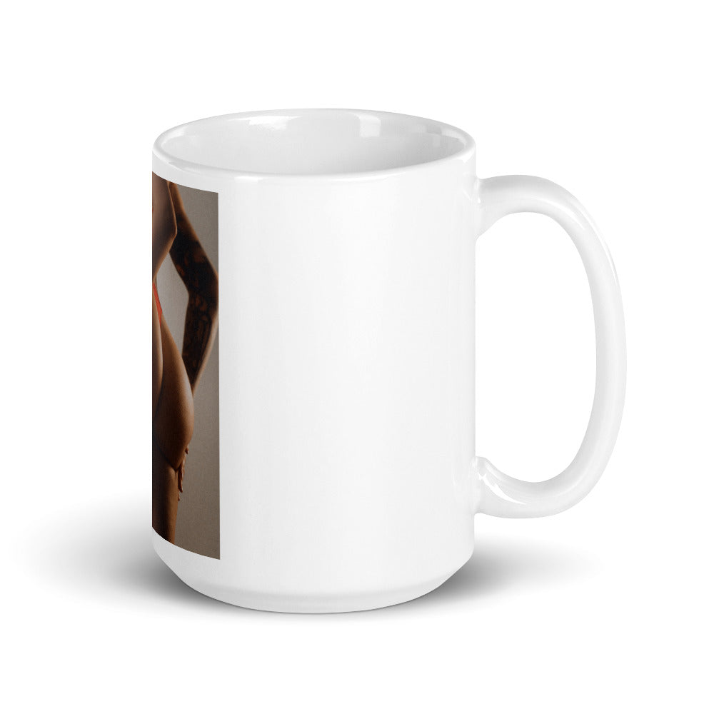 White glossy Belle´s Butt mug